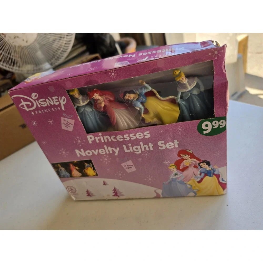 2 Vtg Disney Princess 10 Christmas Light String Set Ariel Cinderella Snow White